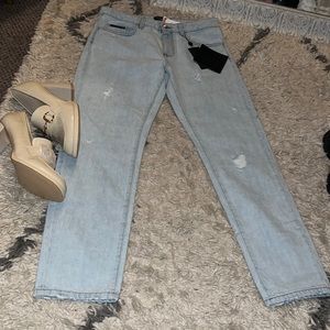 BNWT Philipp Plein couture light distressed boyfriend jeans